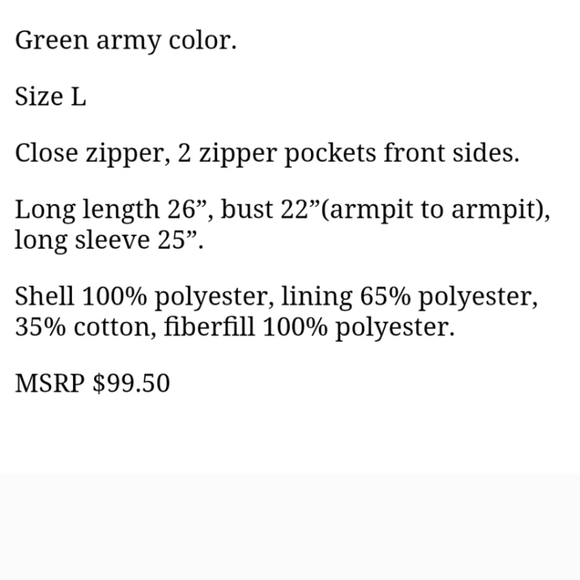 Tommy Hilfiger Women's Quilted Jacket size Large, olive green color. Brand NEW - Picture 2 of 3